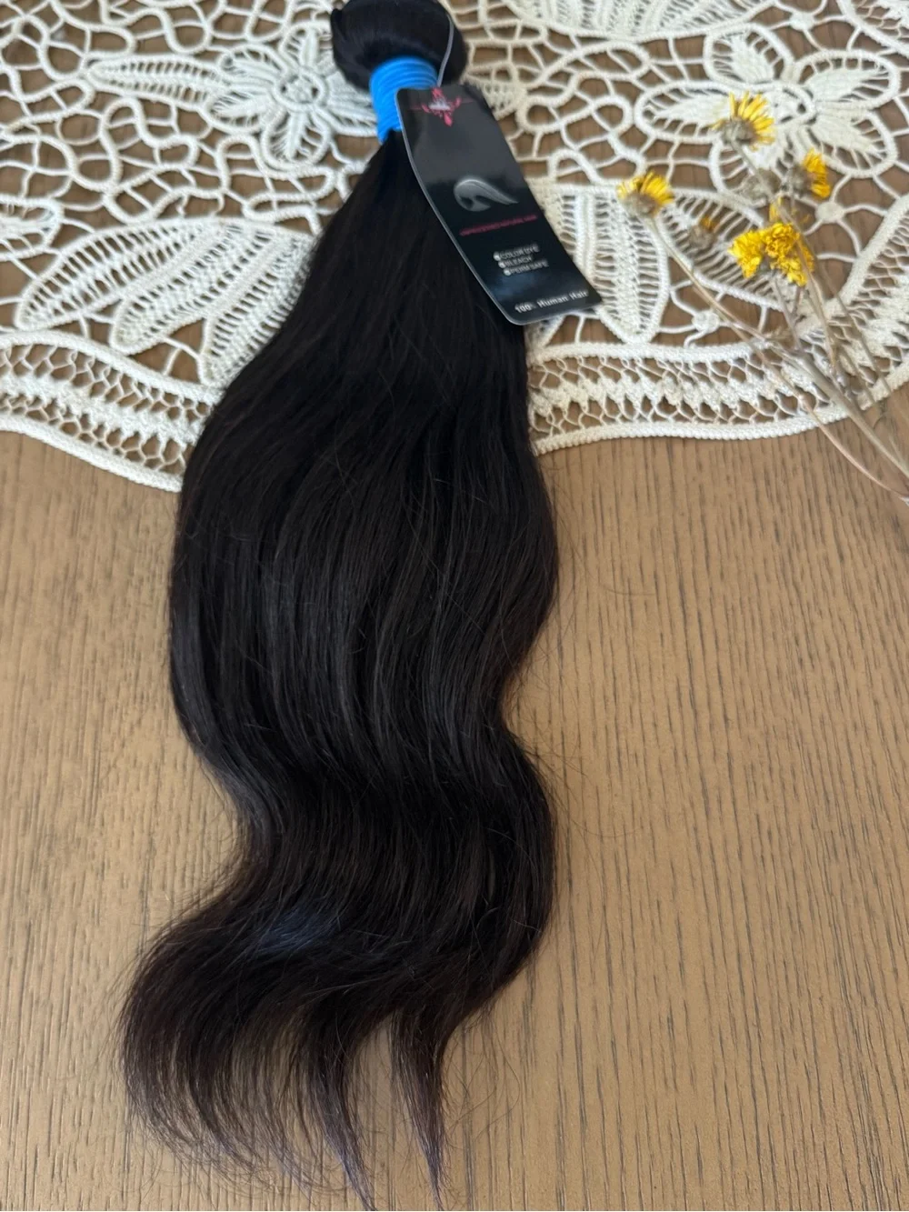 16” 100% Human Hair Weft Body Wave Hair Extension Bundle Natural Black Remy Hair